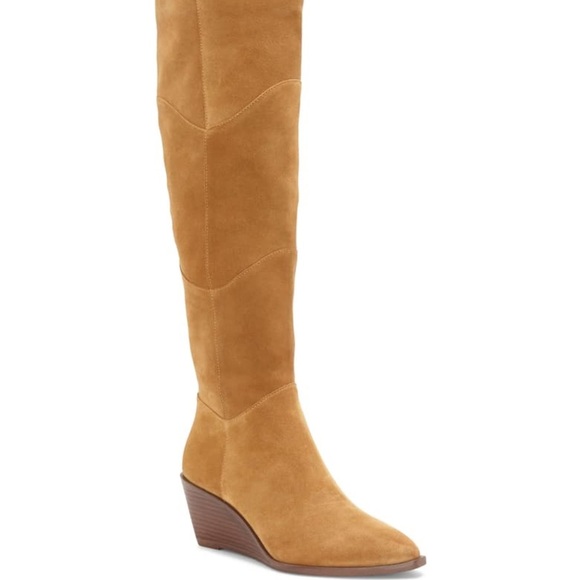NEW 1. STATE
Kern Suede Over-The-Knee Wedge Boots - Picture 3 of 5